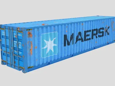Cargo Shipping Container 3D model 01 Low-poly 3D model