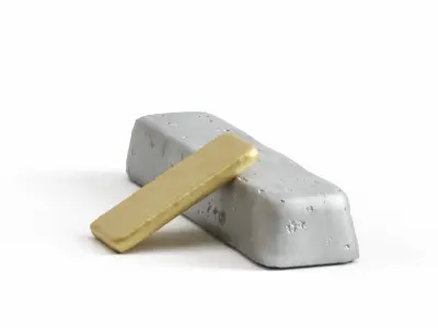iron bar gold bar low-poly Free low-poly 3D model