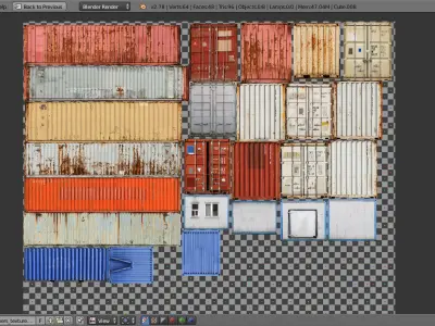 Containers Pack Low-poly 3D model