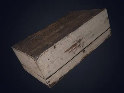 Wooden First Aid Kit Low-poly 3D model