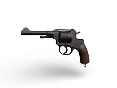 Nagant M1895 Revolver Low-poly 3D model