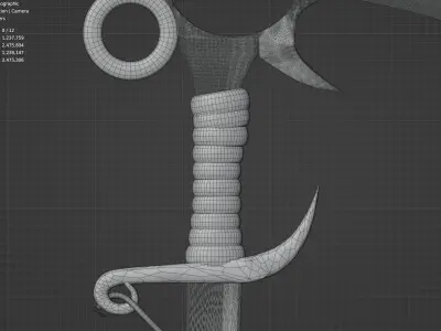  Rusty Metal Sickle 3D model