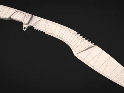 Kukri Knife Low-poly 3D model