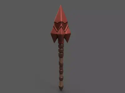 Stylized Tribal Spear - Game Ready 3D Model Free low-poly 3D model
