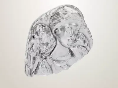 ANTIQUE SILVER Winged Angel  3D print model