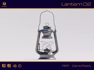 Lantern 02 Low-poly 3D model