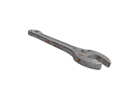 Rusty Industrial Wrench Tool Low-poly 3D model