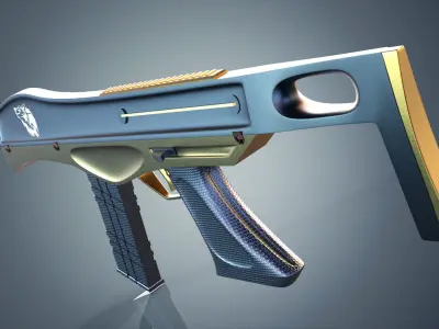 MK-87 Concept rifle gun Low-poly 3D model