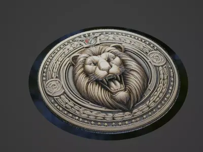 Lion Football Medallion 3D print model