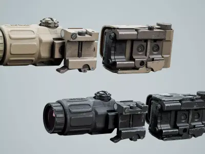 EOTech EXPS3 Holographic Sight Magnifer G33 STS Scope Low-poly 3D model