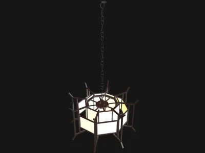 chinese style hanging light model 1 Free 3D model