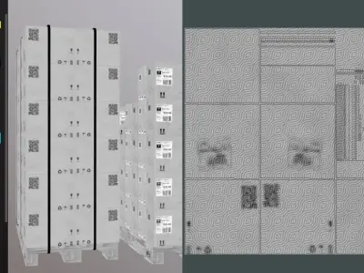 Pallet  with boxes 400X300X300 Low-poly 3D model