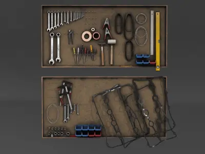 tool wall Low-poly 3D model