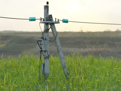 Electric pillar Free low-poly 3D model