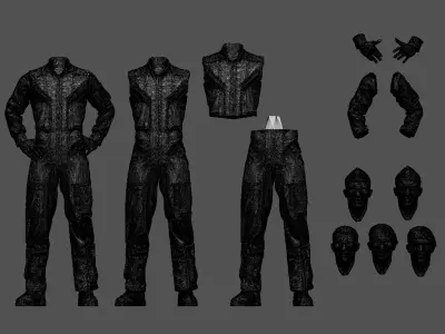Fighter pilot 3D print model