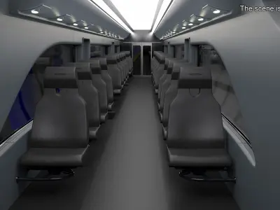 Futuristic Train Locomotive Black 3D model