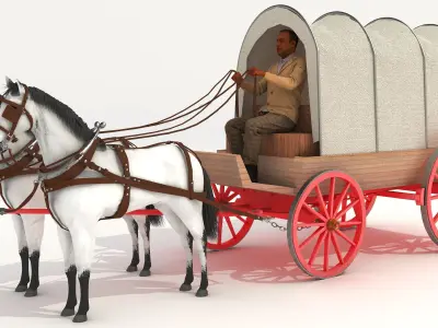 Covered Wagon 2 - 4K 3D model