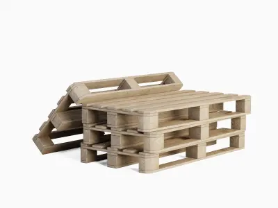 Wooden Pallet Set 3D model