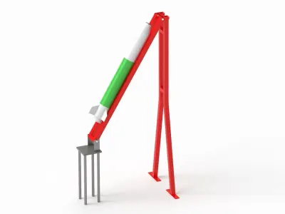 Qassam Rocket with launcher collection  3D model