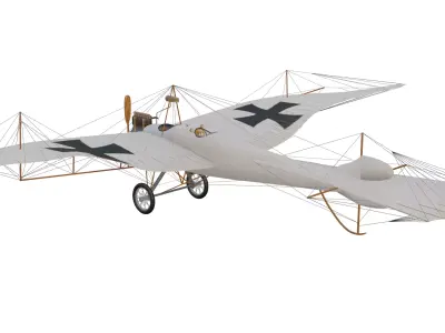 Historic Monoplane Etrich Taube Low-poly 3D model