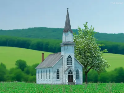  Wooden Gothic Church Old White 