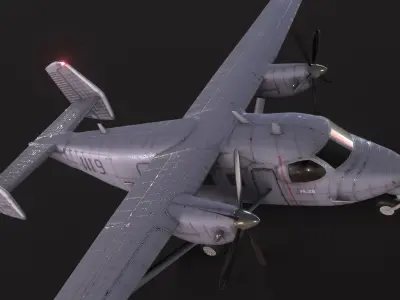 PZL M28 Bryza -Skytruck Low-poly 3D model