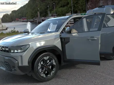 Dacia Duster 2024 Crossover Simplified White 3D model