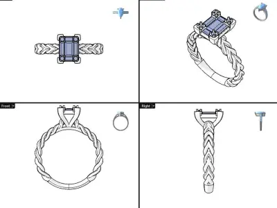diamond ring jewelry 3D print model shop