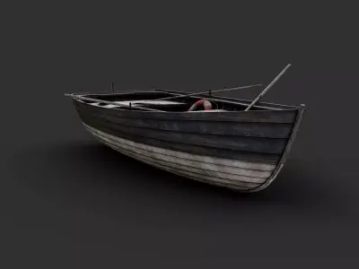 Boat 3D model - Mid Poly Low-poly 3D model