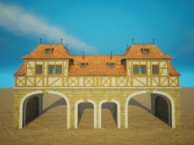 Medieval old House5- exterior design Low-poly 3D model