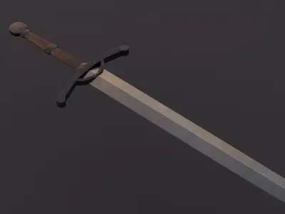 Medieval Fantasy Warborn Sword Weapon Game Ready PBR Low-poly 3D model