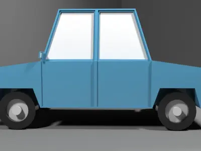 Cartoon Low Poly Car Free low-poly 3D model