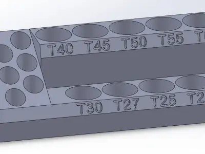 Socket Organizer - 1-2 in Drive Star Bit plus 1-4 in E-socket 3D print model