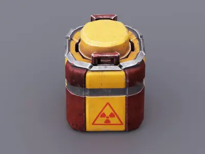 Sci-Fi Toxic Container Low Poly Game-Ready Asset Low-poly 3D model