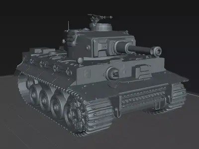 Tank Tiger I Heavy Tank WWII  German Military Vehicle STL  3D print model