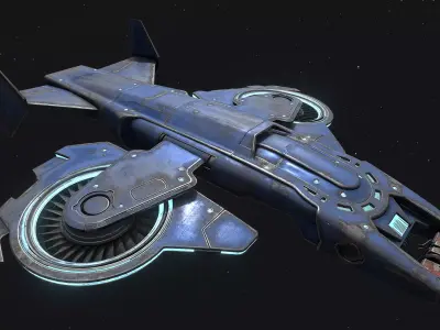 17spaceship spaceship flying in space 3D model