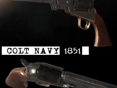 Colt Navy 1851 Low-poly 3D model purchase