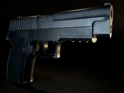 Sig Sauer P226 Pistol Rigged and Animated Low-poly 3D model