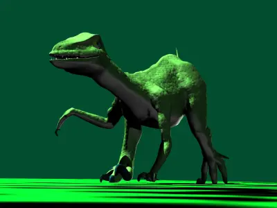 Velociraptor model dinosaur Low-poly 3D model