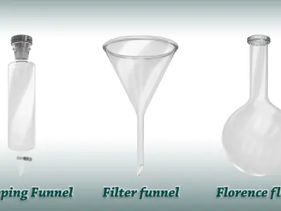 33 Laboratory glasswares 3D Model 3D model