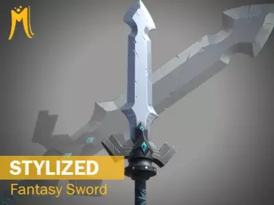 Stylized Fantasy Sword - Game Ready Low-poly 3D model