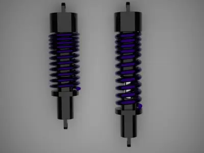 shock absorber rigged Low-poly 3D model