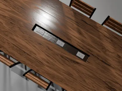 Industrial-style Conference Furniture Set 3D model