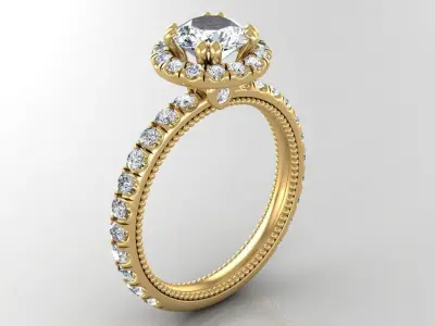 Engagement halo ring 3D model