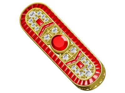 Antique Vintage Style Diamond Brooch 3D print model