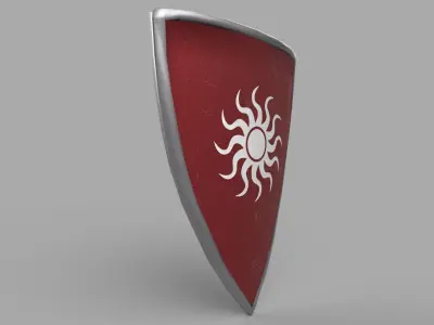 Shield surfboard Low-poly 3D model