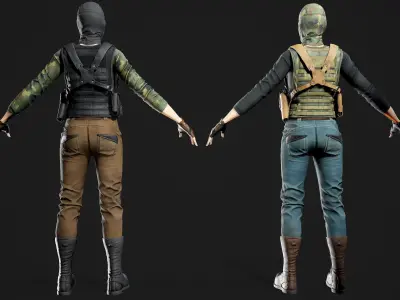 Operator Female - gameready - Unreal Low-poly 3D model