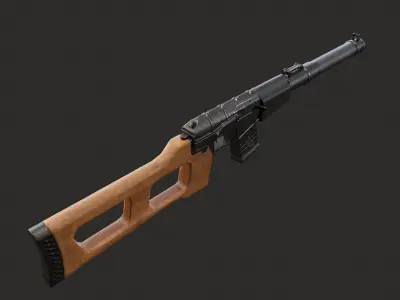 Low Poly VSS Vintorez Low-poly 3D model
