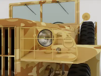Military Jeep 4K Low-poly 3D model