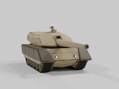 Stylized battle tank Free low-poly 3D model